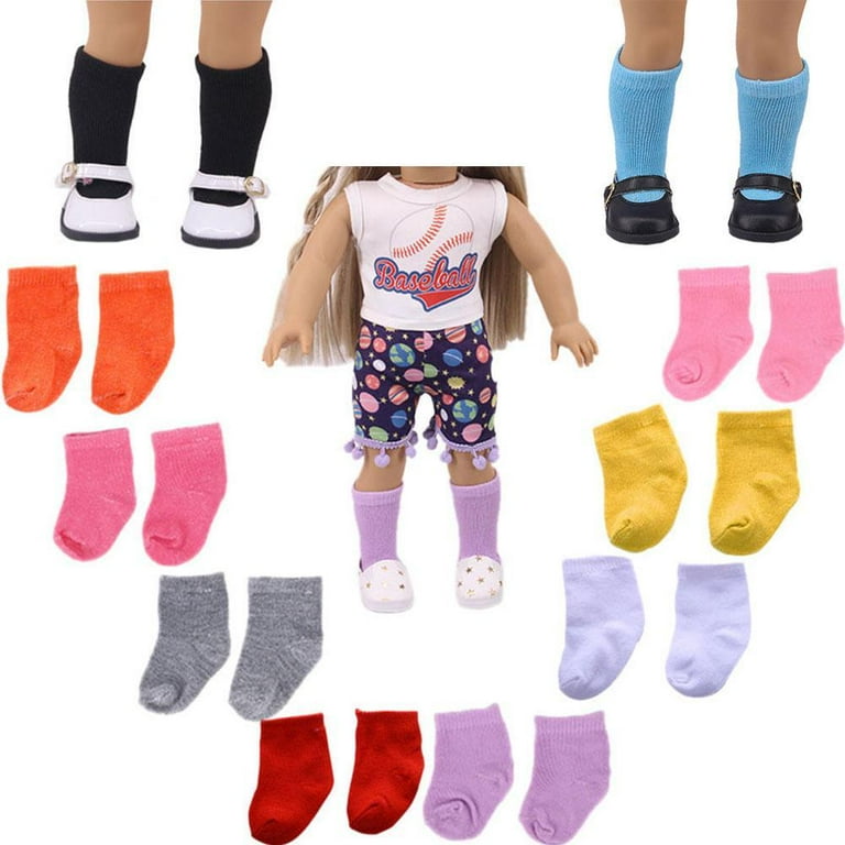 White Knit Sport Socks Made For 18 Inch Dolls Accessories