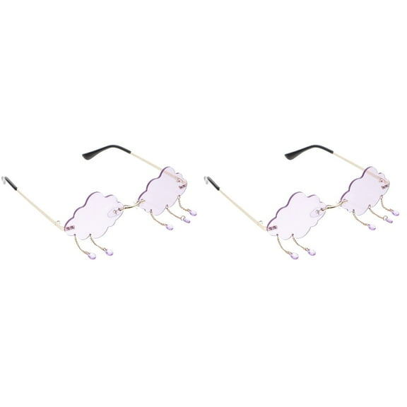 Set of 2 Clouds Sunglasses Fun Summer Beach Tassel Decor Women's Miss