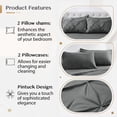 thumbnail image 5 of Queen Size Comforter Set, 7 Pieces Pintuck Down Alternative Bedding Set for All Season, Bed in a Bag with Comforter, Fitted Sheet, Flat Sheet, Pillowcases & Pillow Shams, Grey, 5 of 8