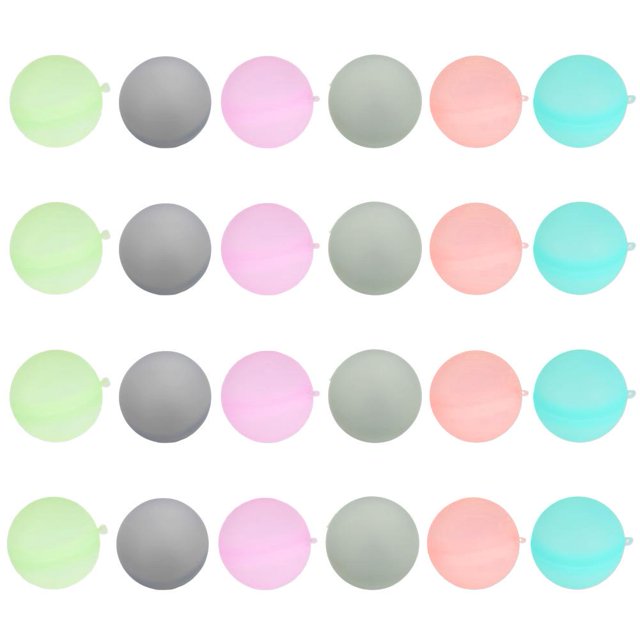 Bola absorbente, bomba de agua de verano reutilizable, juegos de agua para fiestas en la piscina (24 piezas sólidas)