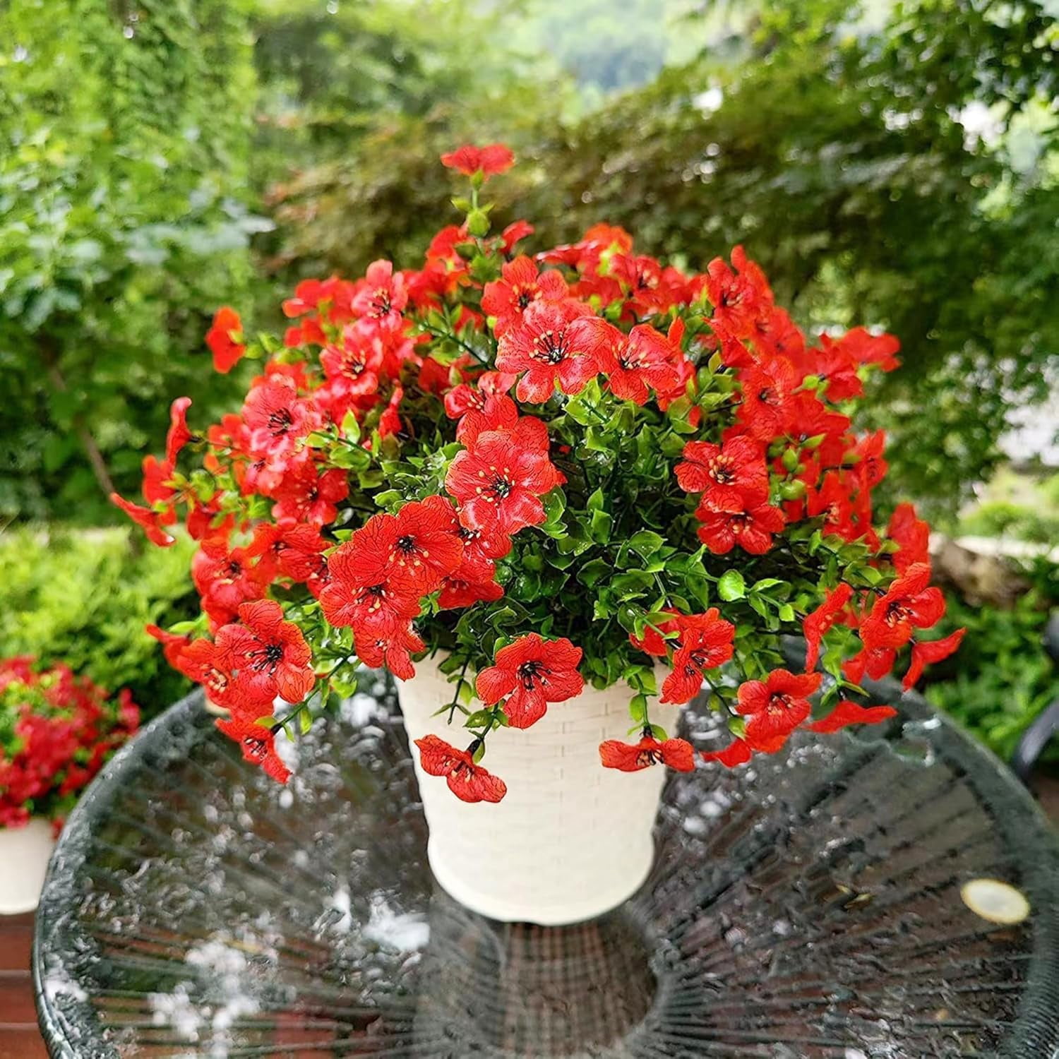 ZOELNIC 12 Bundles Artificial Flowers Fake Flowers Eucalyptus Plants UV Resistant Colorful Silk Plastic Flowers for Home Kitchen Bedroom Wedding Garden Farmhouse Window Box Party Decor