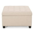 thumbnail image 4 of Noble House Willa Contemporary Tufted Fabric Storage Ottoman, Wheat, Dark Brown, 4 of 9