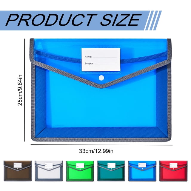 XIANXIAN 4 Pack Plastic Expanding File Folder, Folders for Documents with Button, Colorful File Folder Organizer Holder, Transparent Accordion File Pouch,Large Capacity, Fit Letter/A4 Size D*4