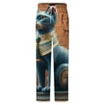 thumbnail image 5 of Ancient Egyptian Cat Statue Winter Female Pants Flannel High Waist Women Pants Lady Warm Straight Leg Plush Trousers, 5 of 7