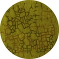 thumbnail image 1 of Ahgly Company Indoor Round Abstract Yellow Contemporary Area Rugs, 3' Round, 1 of 4