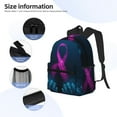 thumbnail image 5 of Daiia Two Human Hands are Holds Pink Ribbon Awareness School Backpack for Men Women, Unisex Large Waterproof Bookbag Schoolbag Casual Daypack for High School/College/Teens/Travel/Work Black, 5 of 8