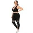 thumbnail image 5 of Women Racerback Sports Bra+Leggings w Pocket,2-Pieces Plus Size Activewear Set, 5 of 9