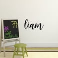 thumbnail image 2 of Vinyl Wall Art Decal Boys Custom Name - ’Liam’ Custom Text Name- 12" x 25" - Little Boys Bedroom Vinyl Wall Decals - Cute Wall Art Decals for Baby Boy Nursery Room Decor (12" x 25"; Black Cursive), 2 of 4