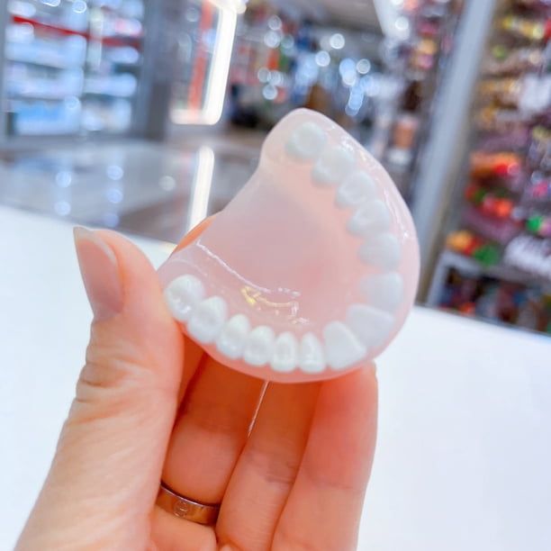 Llaveros falsos, adorables adornos colgantes, novedosos colgantes de dentadura postiza sin anillo, llaveros, regalos, colgantes para manualidades de bricolaje, accesorios para hacer joyas