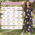thumbnail image 7 of Uourmeti Girls Elegant Maxi Dress, Guinea Pig Floral Printed Short Sleeves Dress with Pockets Summer Long Holiday Dresses, Size 5-6 Years, 7 of 7