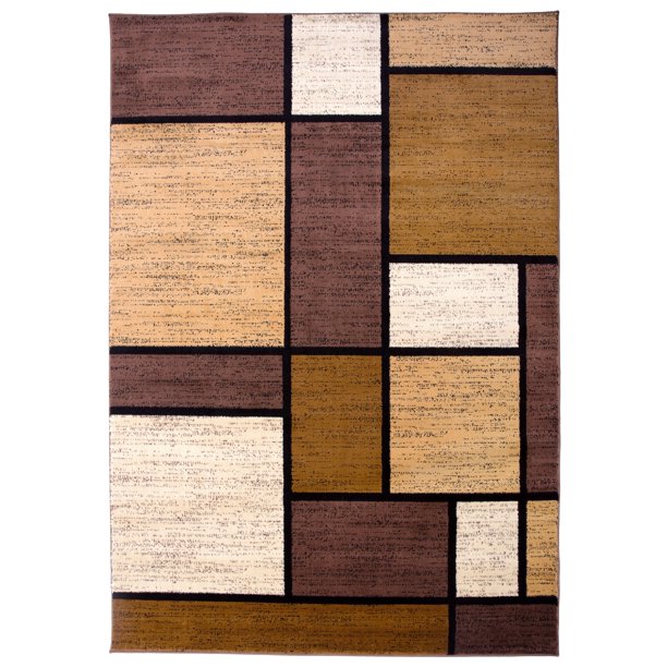 World Rug Gallery Contemporary Modern Boxes Area Rug or Runner