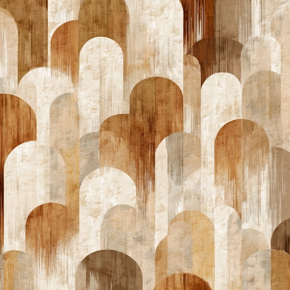 Peel and Stick Wallpaper Abstract Geometric Arch Warm Earth Tones Wall Mural 23.6in x 9.8ft Self Adhesive Removable Wall Paper Renter Friendly Wallpaper for Bedroom Nursery Living Room