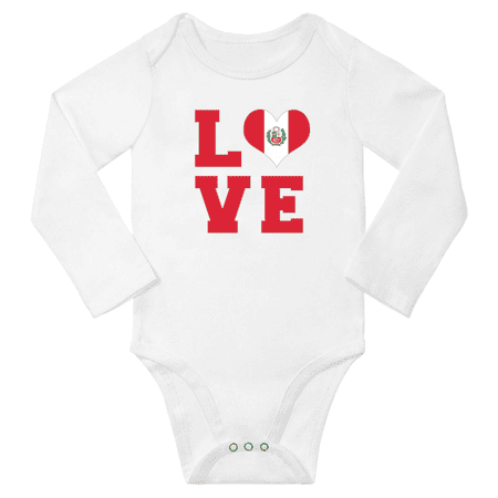 

Love Peru Heart Flag Baby Long Slevve One-pieces (White 6-12 Months)