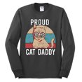 thumbnail image 3 of Proud Cat Daddy Cat Lover Mens Long Sleeve Shirt, Charcoal, XX-Large, 3 of 5