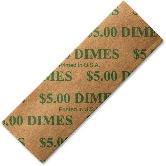PM, PMC53010, Color-coded Flat Coin Wrappers, 1000 / Pack, Green