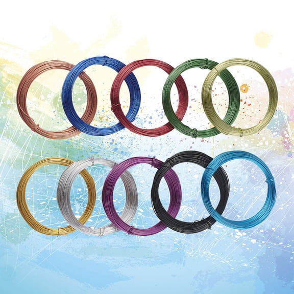 Soimiss Flexible Wire for Crafts DIY Wire Aluminum Assorted Color 1 Set of 10 Roll