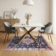 thumbnail image 3 of ODIKA 5'x7' Washable Area Rug Distressed Border Floral Toss Farmhouse Sprig Scatter Design for Dining Room, Under Table, Home Office, Non-Slip Chair-Friendly, 3 of 7