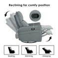 thumbnail image 6 of Modern Rocker Recliner Chair with 360° Swivel, Adjustable Lumbar Support & Side Pockets, Space-Saving Design for Living Room Home Theater Comfort, Blue-Gray, 6 of 9