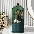thumbnail image 7 of Grofry Makeup Brush，Holder Organizer，with Lid 360-Degree Rotatable Large Capacity Makeup Organizer Countertop Dustproof Cosmetics Storage Box, 7 of 7