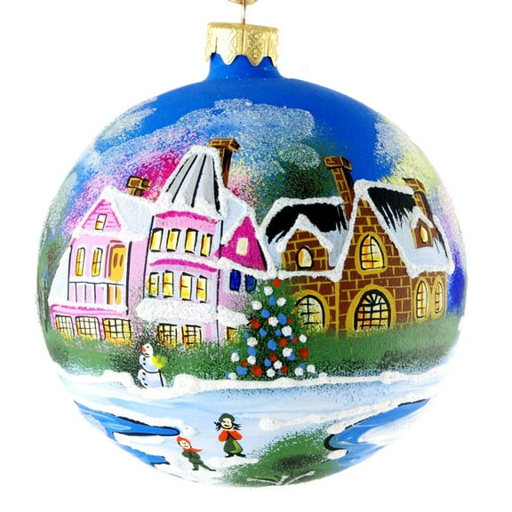 "Winter Fun" Hand Painted Christmas Ball. Made in Ukraine.