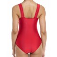 thumbnail image 6 of LIORA Women’s One Piece Swimsuits V Neck Swimwear Ruched Tummy Control Bathing Suit US Medium, Red, 6 of 6
