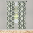 thumbnail image 5 of Ambesonne Ikat Window Curtains, Ogee Shapes Vintage Pale, Each 28" W x 84" L, Grey Yellow White, 5 of 5