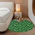 thumbnail image 2 of Green St. Patrick's Day Round Area Rug 4Ft Washable Circle Rugs for Bedroom Dining Room, Lucky Clovers Watercolor Rustic Non-Slip Carpet Floor Mats Indoor Outdoor Carpet Runner Aesthetic Home Decor, 2 of 8