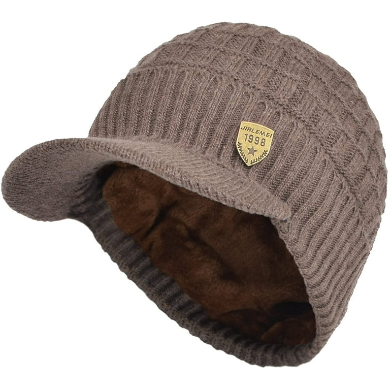 ZOELNIC Sports Winter Outdoor Knit Visor Hat Billed Beanie ZOELNIC Sports Winter Outdoor Knit Visor Hat Billed Beanie