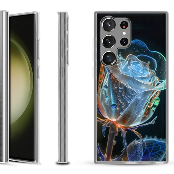 Slim-Fit Fashion Phone Case for Samsung Galaxy S23 Ultra, by OneToughShield ® - Glowing Rose