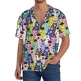 thumbnail image 3 of Fotbe Llamas Colorful print Short Sleeve Button Down Shirts for Men Casual Summer Beach Wrinkle Free Shirt-Small, 3 of 7
