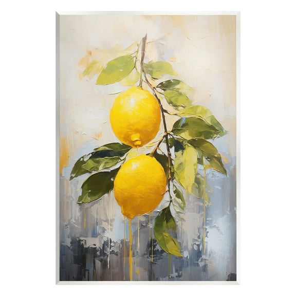 Stupell Industries Abstract Lemon Branch Food & Beverage Painting Unframed Art Print Wall Art, 10 x 15
