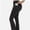 Black, variant on High Waisted Seamless Flare Leg Bootcut Yoga Pants for Women with Pockets Athletic Casual Use