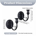 thumbnail image 2 of 2 Pieces Metal Candle Sconces Wall Mounted Holder Rustic Candlestick Iron Construction for Wedding Anniversary, 2 of 7
