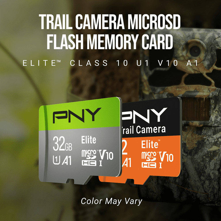 PNY 32GB Elite Class 10 U1 V10 A1 microSDHC Trail Camera Flash