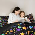 thumbnail image 5 of Castle Fairy Kids Boys Girls Kawaii Colorful Stars Print Full Size Comforter Sets 3-Piece,Cartoon Universe Galaxy Bedding Comforter Set,Cute Starry Sky Lightweight Bedding Sets, 5 of 8