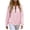 Pink, variant on Womens Half Zip Striped Top Mixed Stripe O Ring Zipper Relaxed Fit Long Sleeve Casual Pullover