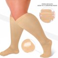 thumbnail image 2 of AUQ Compression Socks,High Elastic Fabric Compression Socks Men,Suitable for Multiple Sports Compression Stockings for Women,Black,3XL, 2 of 4