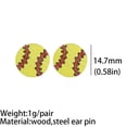 thumbnail image 3 of SUSHANG 1 Pair of Women’S Ball Earrings Ladies Earrings Sports Jewelry Heart Shaped Sports Baseball Studs Rugby Football Volleyball Basketball Wood Earrings Fashion Ladies Earrings, 3 of 6