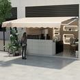 thumbnail image 4 of Gymax 13 x 8.2 ft Outdoor Patio Retractable Awning Polyester Sunshade Cover w/ Manual Crank Handle Deck Beige, 4 of 10