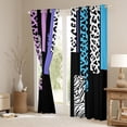 thumbnail image 3 of Castle Fairy Boys Girls Animal Zebra Leopard Print Black Out Curtains,Abstract Geometric Rectangle Stripes Curtains Pack of 2 (42x63 Each),Black Blue Purple Bedroom Curtains,Breathable Home Decor, 3 of 6