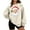 Beige, variant on Christmas Sweatshirts for Women Santa Claus Print Plush Shirt Crew Neck Long Sleeve Pullover Loose Tops