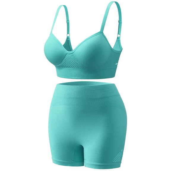 2 Piece Workout Sets for Women Summer Yoga Outdoor Sports Bra Sleeveless Tops Sports Bra And Shorts Set