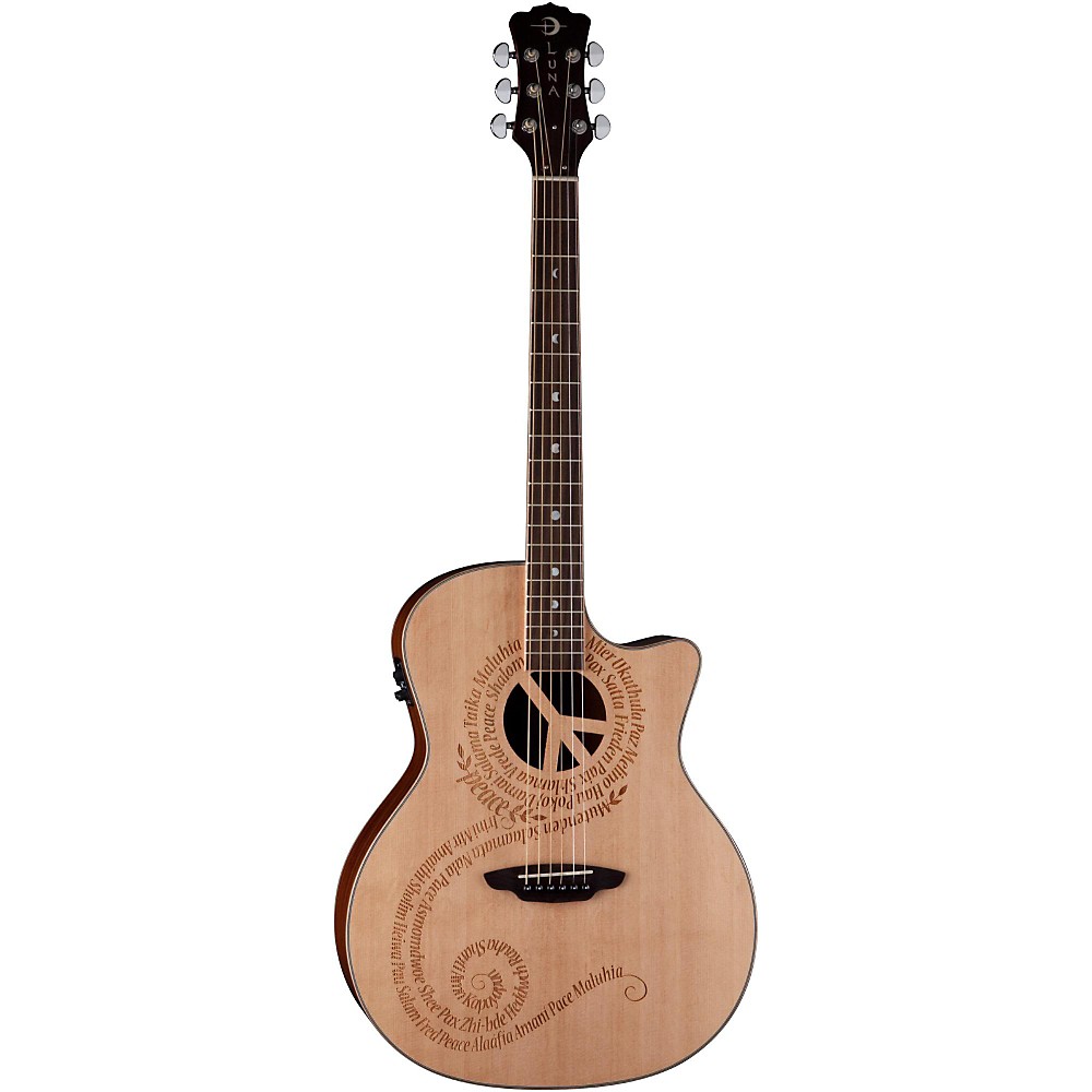 Luna Oracle Peace Grand Concert Acoustic-Electric - Walmart.com