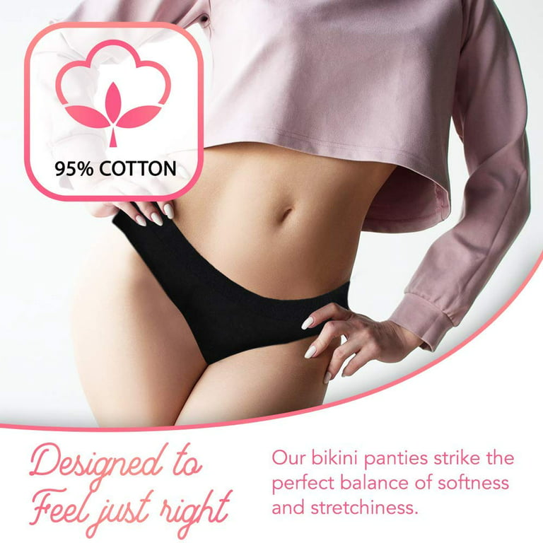 Womens Bikini Panties Seamless Underwear - 12 Multi Pack - Comfy Cotton,  Pinch Free (Extra Large) 