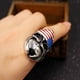 thumbnail image 3 of Anillos de material acero Inoxidable de Americana Cráneo Punk Joyas para Hombres Plata de Halloween Hugo  Anillo de la cabeza del cráneo, 3 of 10
