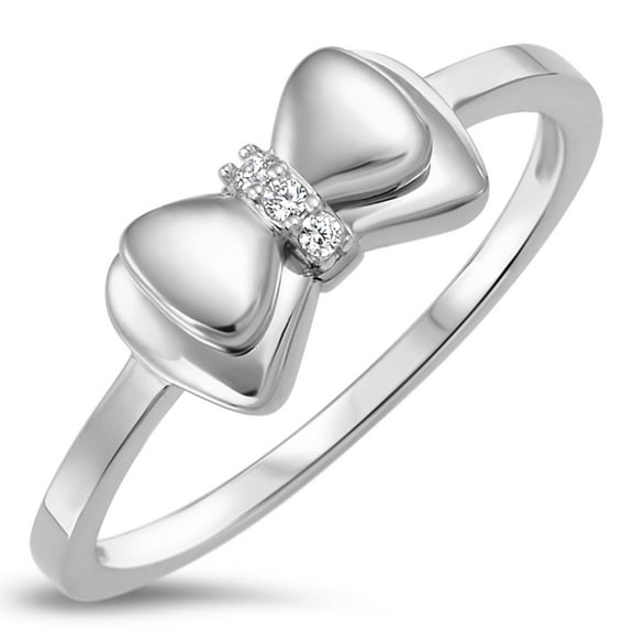 Sterling Silver 925 Bow Tie Ribbon Ring