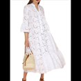 thumbnail image 1 of Vestido Bohemio con Cuello en V, Mangas Acampanadas y Bordado de Encaje para Mujer (2025) XL, 1 of 10