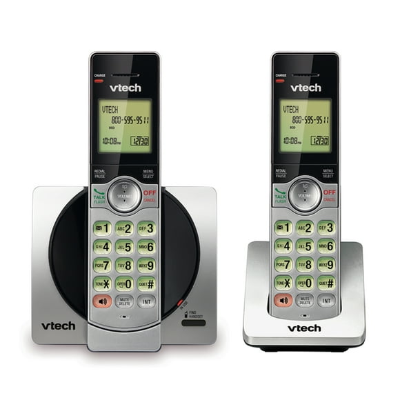 VTech CS6919-2 DECT 6.0 Cordless Phone with Caller ID and Handset Speakerphone, 2 Handsets, Silver/Black