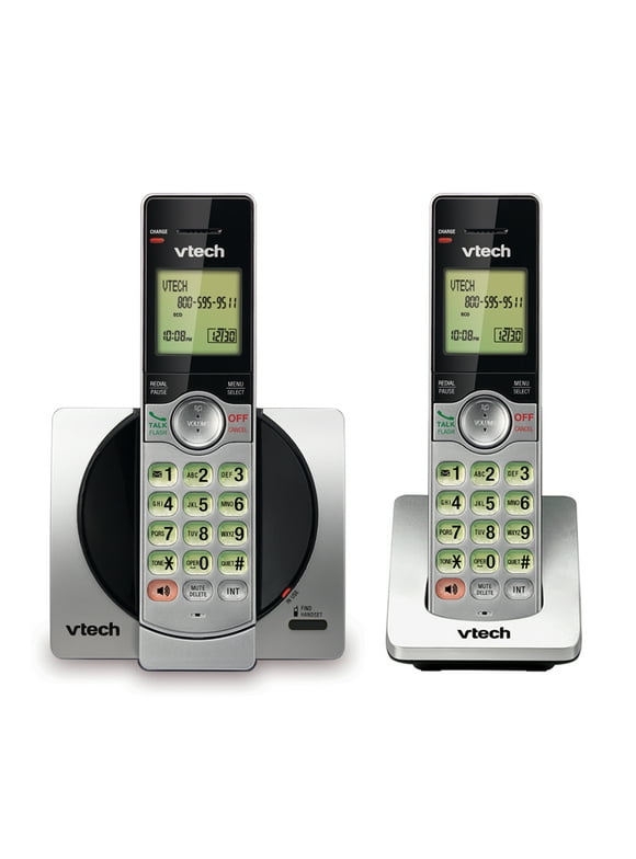 VTech CS6919-2 DECT 6.0 Cordless Phone with Caller ID and Handset Speakerphone, 2 Handsets, Silver/Black