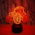 thumbnail image 3 of 3d Tractor Camión Coche Lámpara de luz nocturna Ilusión 7 Cambio de color Interruptor táctil Mesa Escritorio Decoración Lámparas Regalo con acrílico Flat Abs Base Usb Feliz Sencillez, 3 of 5